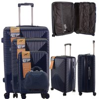 T-HC-20 NAVY SET OF 4 TROLLEY SUITCASES