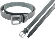 2722 BLK 1" LTHR LOOK BELT WITH MATT NICKL BUCKL XXL 44"-48"