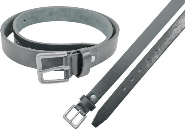 2722 BLK 1" LTHR LOOK BELT WITH MATT NICKL BUCKL M 32"-36"