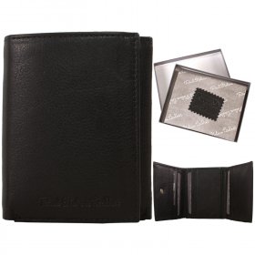 1062 BLACK ITALIAN LEATHER RFID WALLET