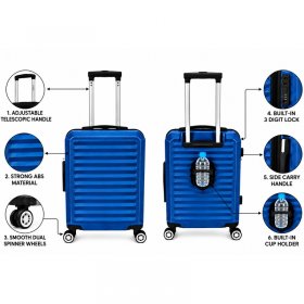 T-HC-US-1860 Navy EasyJet Hard Shell Cabin Suitcase