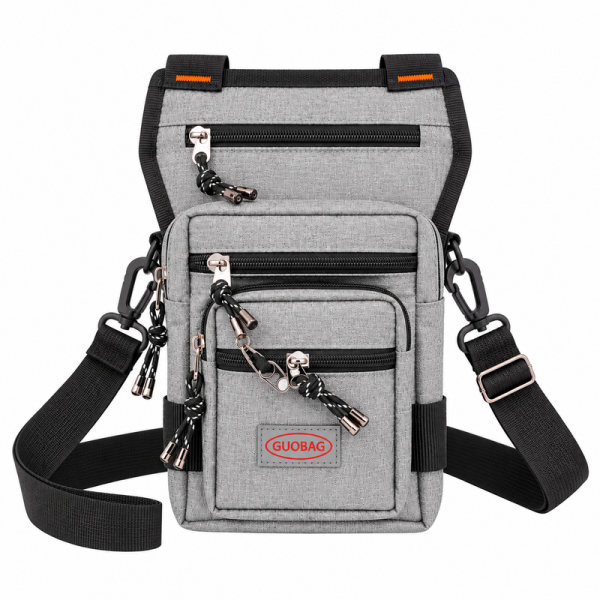 2517 Grey Biker Hip-Shoulder Bag W5 Zip (New)