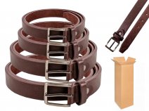 2707 BROWN 1'' ALL SIZE BELT WITH NICKLE BUCKLE BOX OF 12