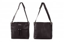 JBFB310 BLACK PU HANDBAG 3 ZIPS CAMEL