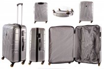 5164 SILVER 26'' TRAVEL TROLLEY LUGGAGE SUITCASE