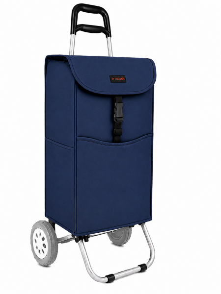 6961/W ALL NAVY 2 WHEEL SHOPPING TROLLEY