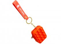 GM-1201 RED POP IT CHANGE PURSE/POUCH W/ WRIST WRAP