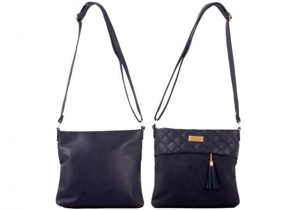 JBFB349 Navy Square Shoulder Bag w/ Tassel