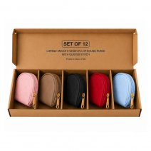 5720 Assorted Colors Lorenz PU Zip Round Purse Set of 12