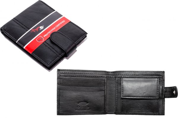 PR-01 COW NAPPA BRANDED MEN'S WALLET RFID