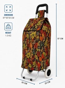 B-ST-05 Leaf Black/Red 2 Wheeler Trolley