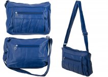 5733 TWIN TOP ZIP PU BAG WTH FRONT & BCK ZIP NAVY