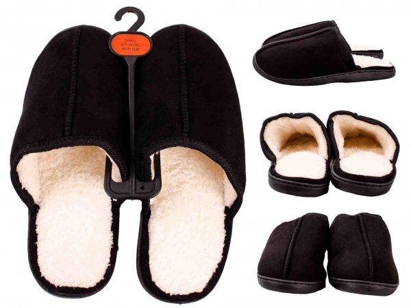 SL104 GENTS SLIPPERS BLACK SMALL UK 6/7