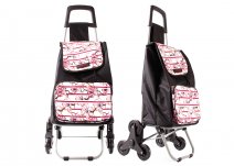 6960/S PINK FLORAL SHOPPING TROLLEY