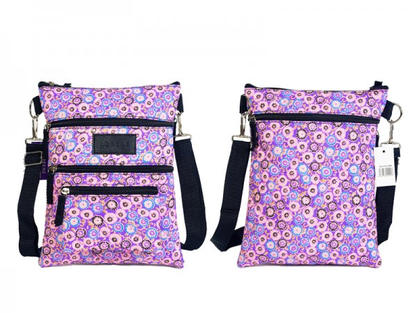 2586 Lilac Med. X-Body Pattern Polyester Bag, Quilted