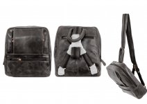 1009 100% REAL LEATHER BACKPACK BLACK