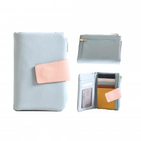 7271 TEAL SMALL TABBED PURSE WITH MULTICOLOURED CREDIT CARD SLOT