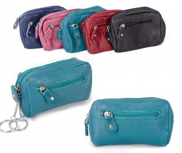 CPDM 53 CYAN COIN/KEY PURSE W/ ZIPS