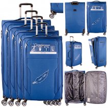 T-SC-03 NAVY BLUE SET OF 4 TRAVEL TROLLEY SUITCASES