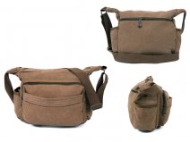 2560 BROWN Large Bag with Top Zip, 2 Front Zips & Back