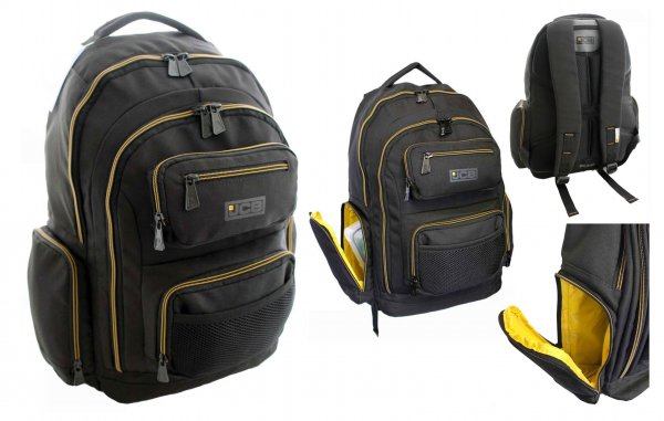 JCBBP22 Black/Yellow Rugged Backpack With Multiple Compartments