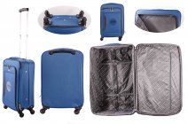 EV-437 NAVY 20'' 4 WHEELER TRAVEL TROLLEY CABIN SUITCASE