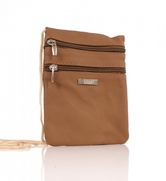 3700 TAN COW HIDE NECK PURSE