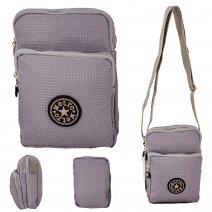 LL-222 GREY RND X-BODY BAG WITH ADJUSTABLE STRAP