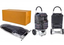 ST-07 COLLAPSABLE SHOPPING TROLLEY BOX 6 PCS NAVY CHECK