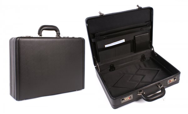 6923 BLACK DELUXE PVC EXPANDING EXECUTIVE CASE - B003