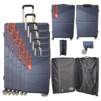 T-HC-612 NAVY TRAVEL TROLLEY SET OF 6  T-HC-612 NAVY TRAVEL TROLLEY SET OF 6