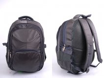 2598 A076 GREY Nylon BACKPACK WITH 4 ZIPS & SIDE P