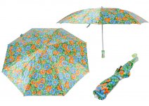 CASAVIA GREEN/BLUE/ORANGE FLOWER PRINT UMBRELLA