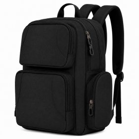 BP-122 Black Backpack With Multiple Pockets (New)