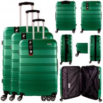 EV-441 GRASS GREEN SET OF 3 TRAVEL TROLLEY SUITCASES
