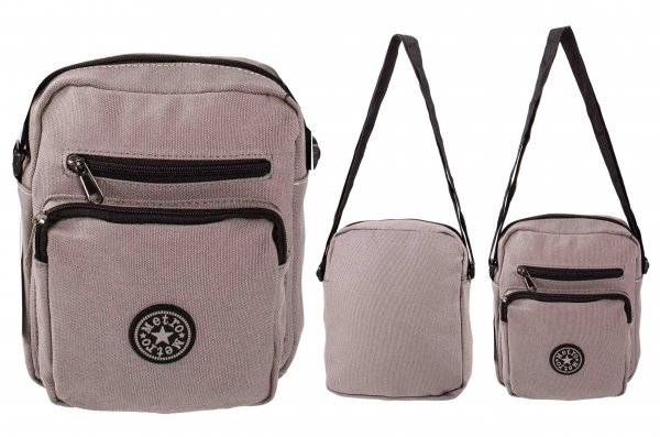 LL-169 GREY CANVAS SHOULDER BAG