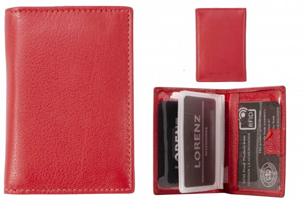 0454 BURGUNDY RFID PROOF LEATHER CARD HOLDER