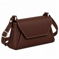 RL 666 Brown Leather Bag With Popper Flap Clearance (New) RL 666 Brown Leather Bag With Popper Flap Clearance (New)