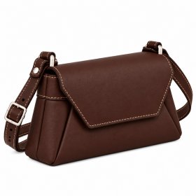 RL 666 Brown Leather Bag With Popper Flap Clearance (New)
