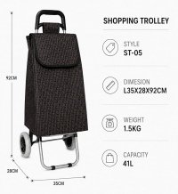 LL-ST05 BLACK G PRINT 2 WHEEL SHOPPING TROLLEY LL-ST05 BLACK G PRINT 2 WHEEL SHOPPING TROLLEY