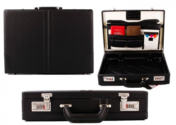 AT-1580 TASSIA ATTACHE CASE WITH SILVER COMBINATION LOCKS