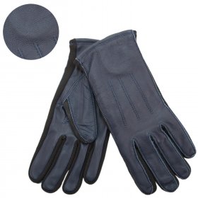 8917 NAVY LEATHER GLOVES LARGE
