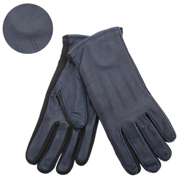 8917 NAVY LEATHER GLOVES LARGE