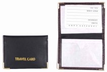 1496 LEATHER TRAVEL CARD HOLDER BLK