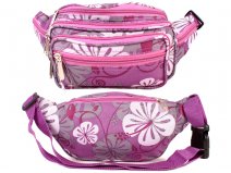 8056 Purple Floral Bright Colored Multizip Bumbag