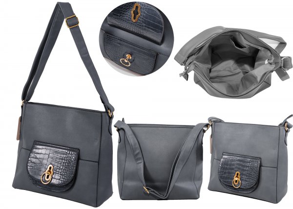 JBFB332-GREY NICOLE BROWN PU HANDBAGS