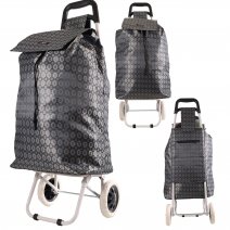 MS-001 GREY BOX TWO WHEEL SHOPPING CART CHERRY PATTERN