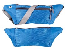 LL-89 BLUE POLYESTER 3 ZIP BUM BAG