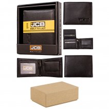 JCBNC51C BLACK BOX OF 12 GENUINE LEATHER RFID WALLET