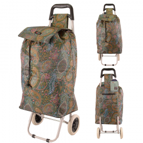 MS-001 FLOWER PATTERN ORANGE 2 WHEELED TROLLEY